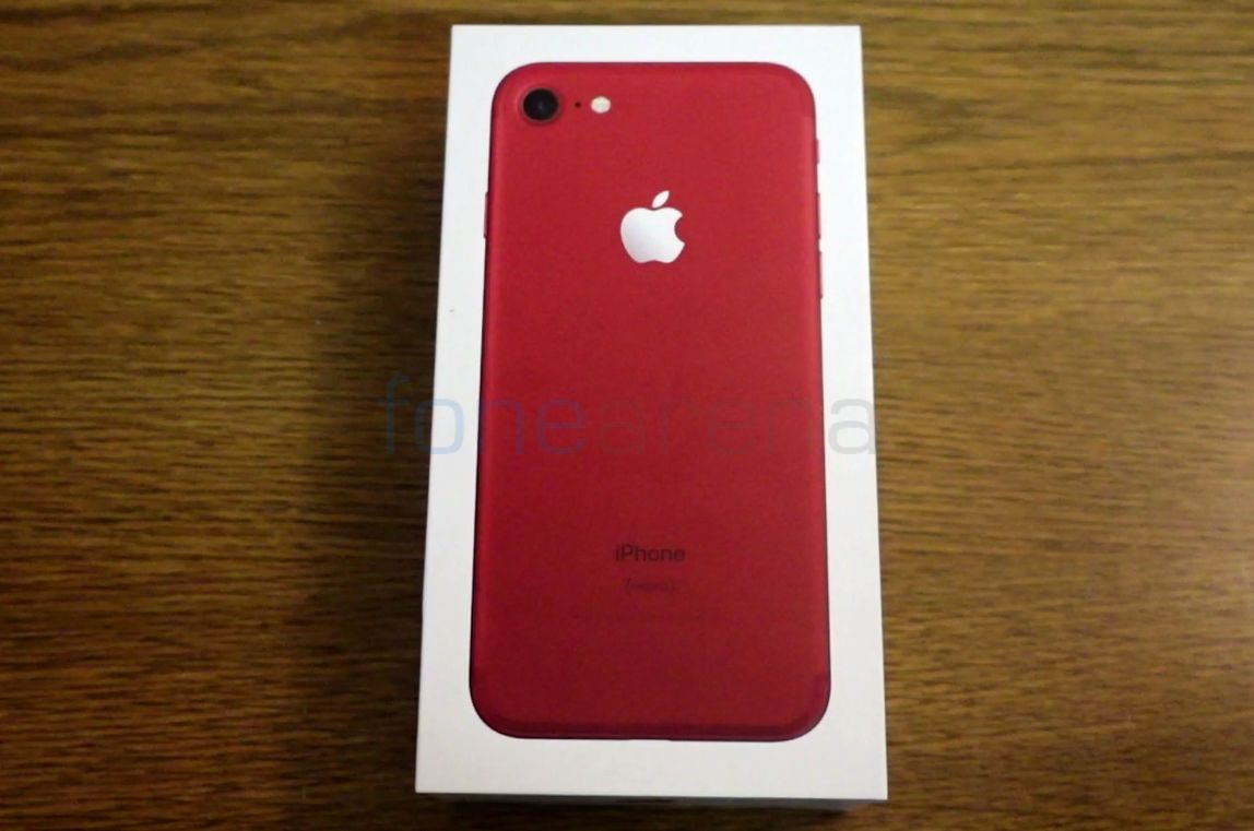 Red iPhone 7 and