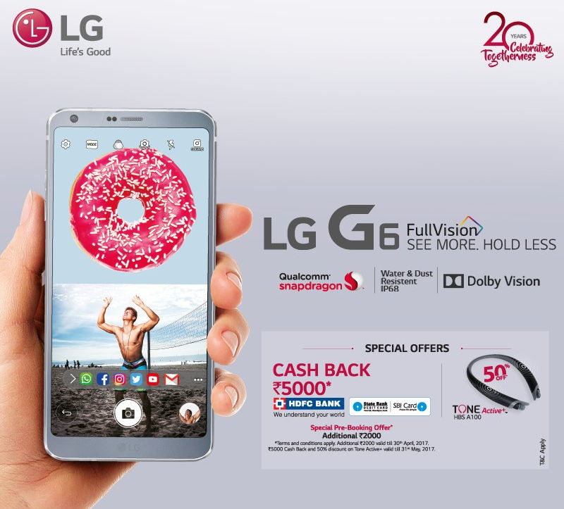 LG G6 India Pre-Booking offer