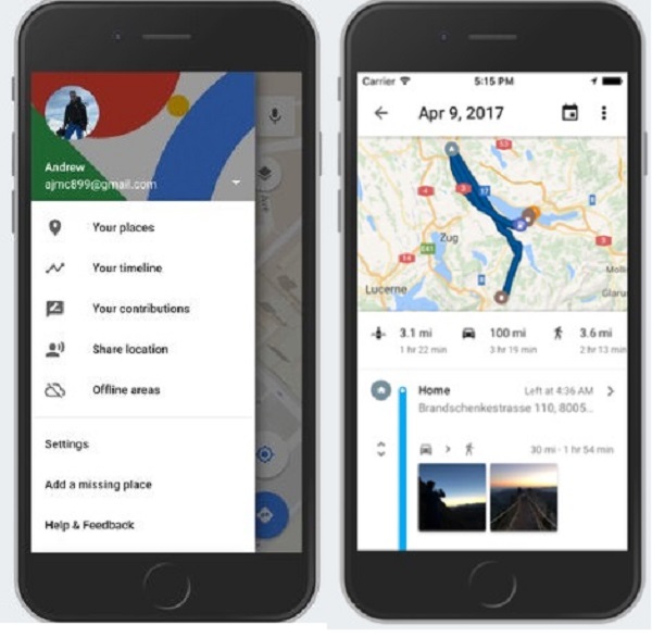 google_maps timeline