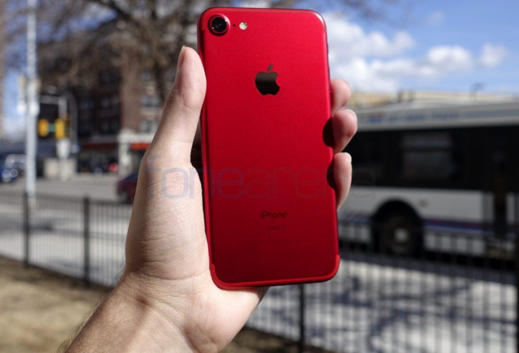 Red iPhone 7 and