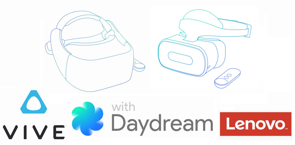 HTC Vive and Lenovo Google Daydream Standalone VR headset