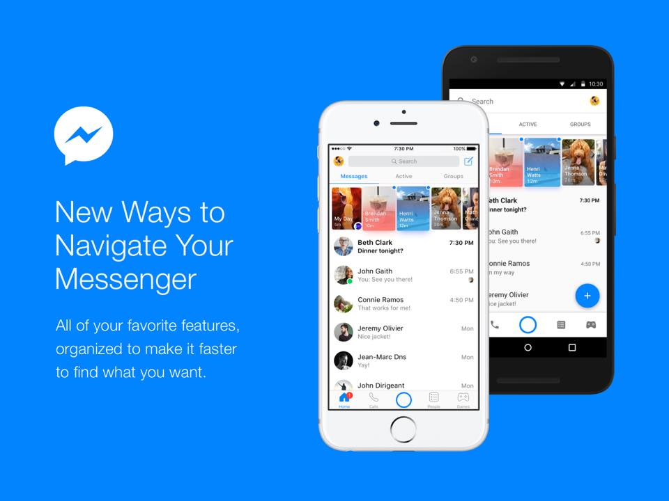 messenger home as default