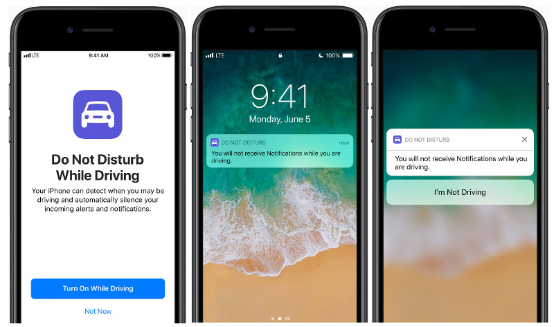 Apple iOS 11 Do Not Disturb While Driving
