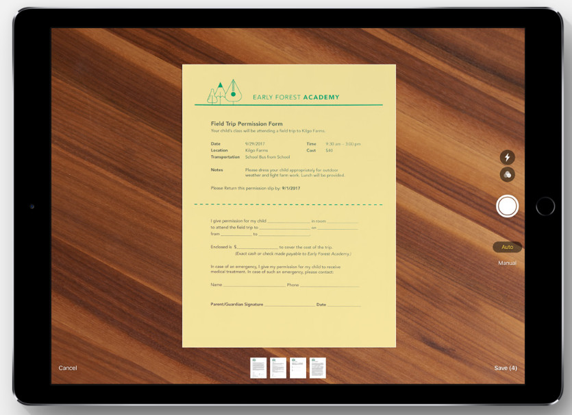 Apple iOS 11 Document Scanner