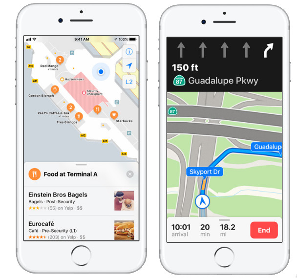 Apple iOS 11 Indoor Maps and Lane Guidance