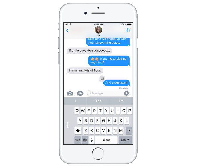 Apple iOS 11 One-handed keyboard