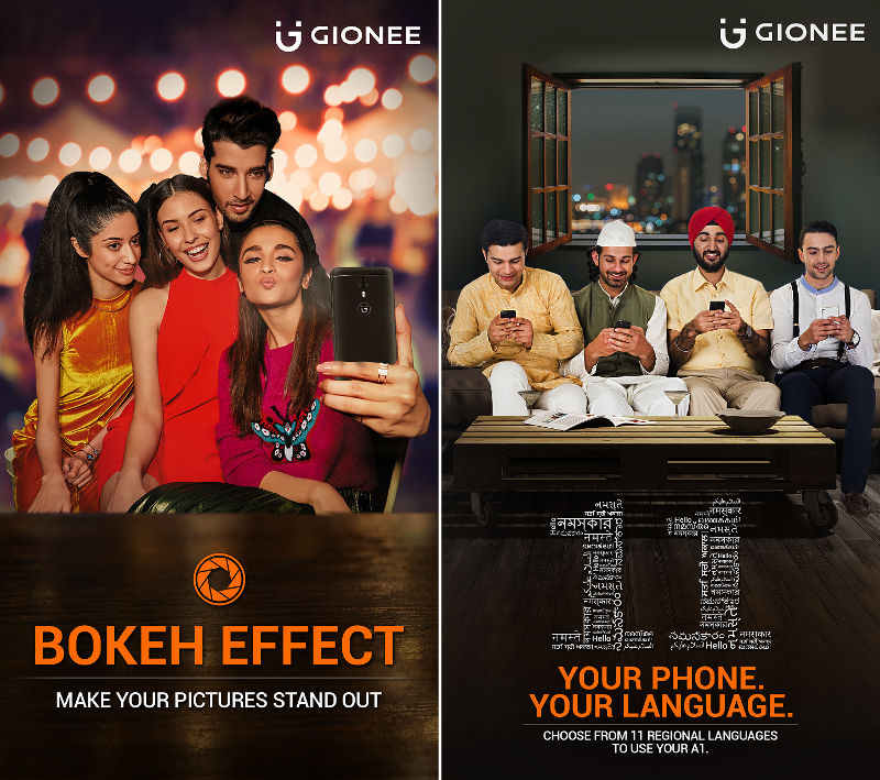 Gionee A1 OTA update Bokeh selife, Indian languages