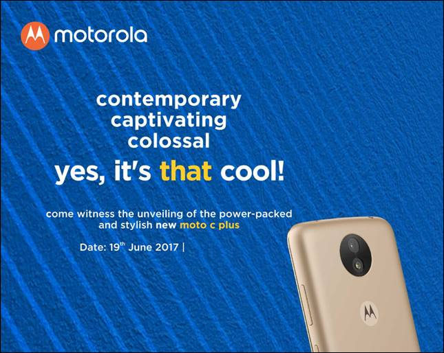 Moto C Plus India launch invite