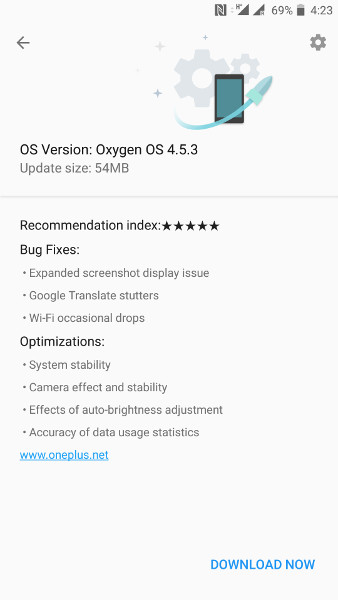 OnePlus 5 Oxygen OS 4.5.3