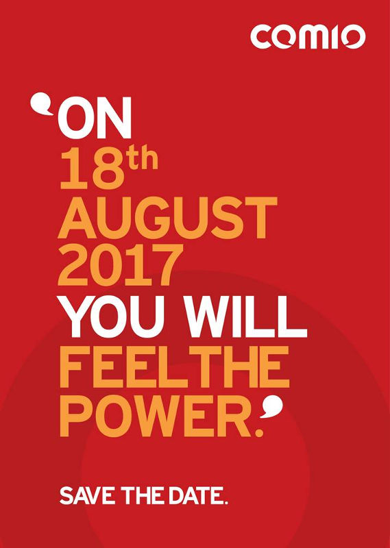 Comio India launch invite August 18
