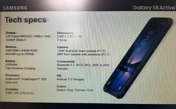 Samsung Galaxy S8 Active Specs leak-1