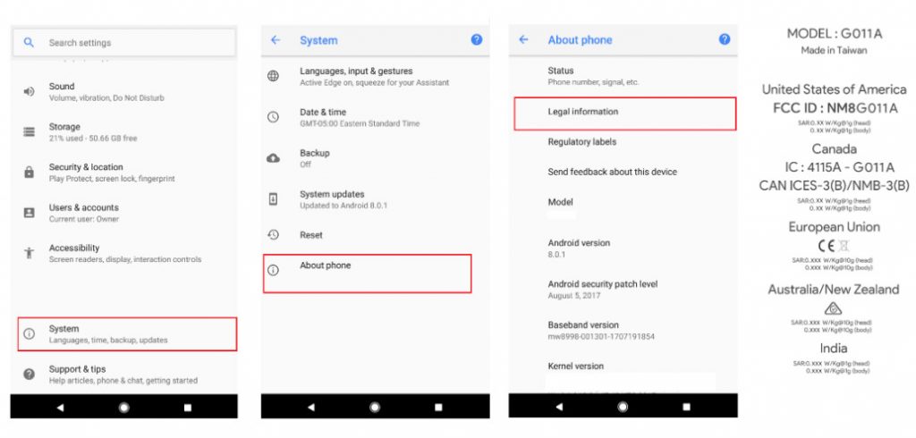 Google Pixel 2 FCC