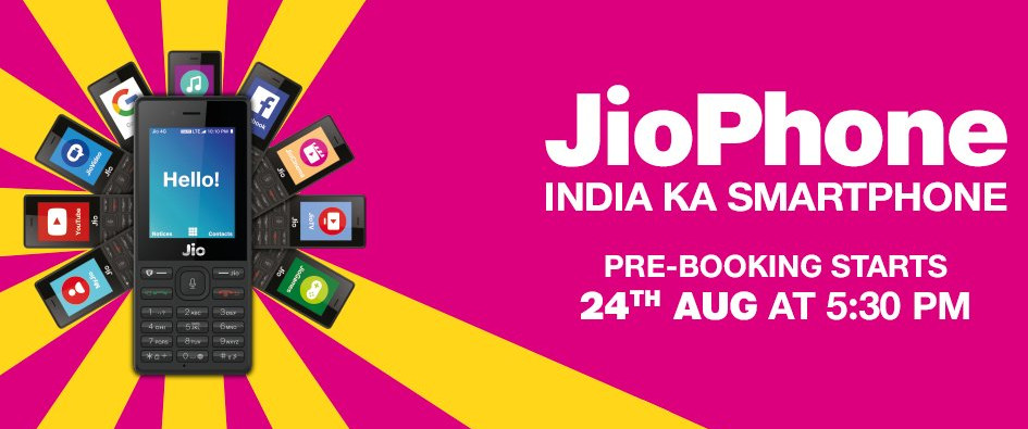 JioPhone pre-booking on August 24