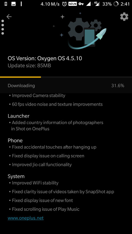 OnePlus 5 OxygenOS 4.5.10