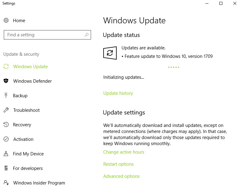 Windows 10 Fall Creators Update 1709
