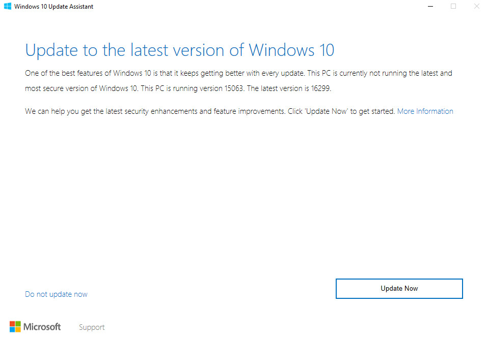 Windows 10 Update Assistant Fall Creators Update