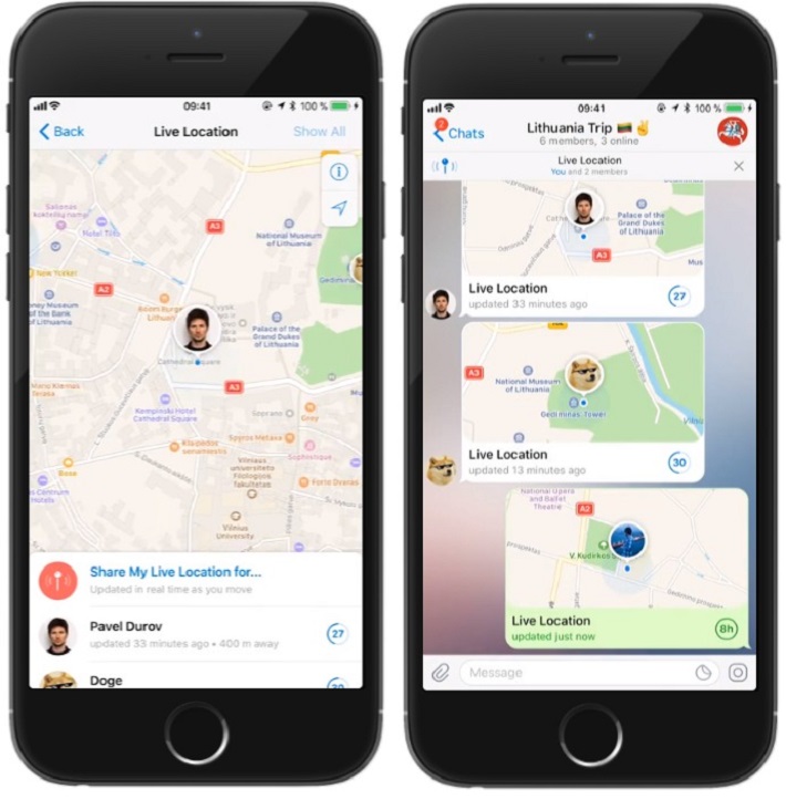 telegram live location