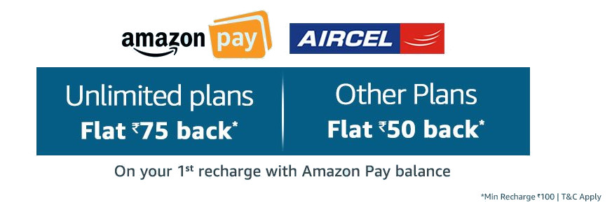Aircel Amazon Pay cashback offer