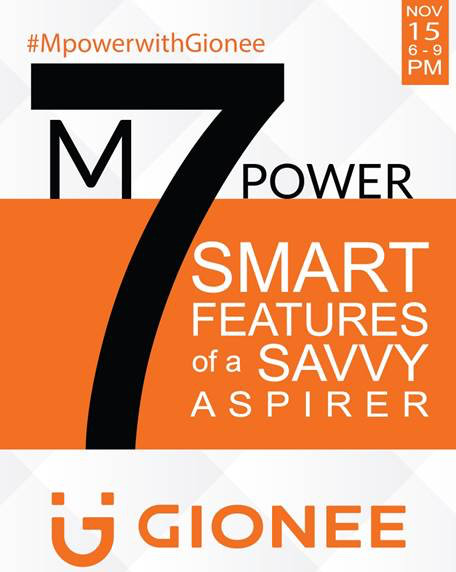 Gionee M7 Power India launch invite