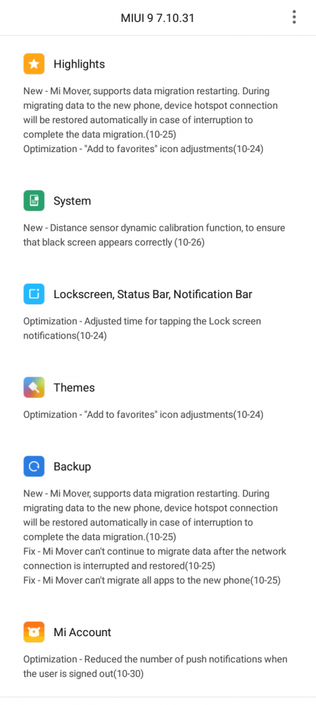 MIUI 9 Smart Assistant Changelog