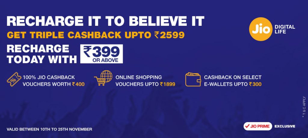 Reliance Jio triple cashback