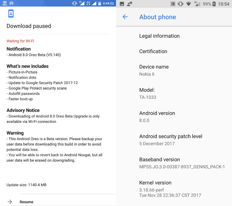 Nokia 6 Android 8.0 Oreo