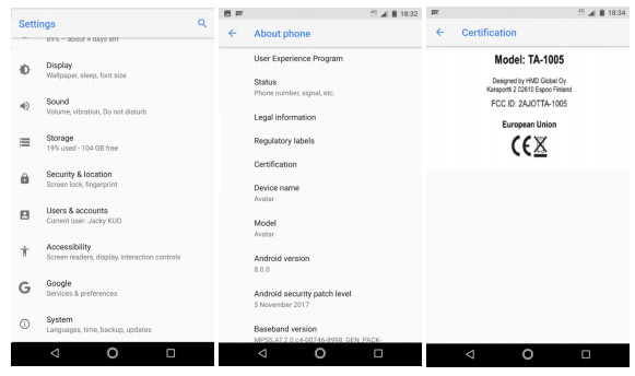 Nokia 9 TA-1005 FCC