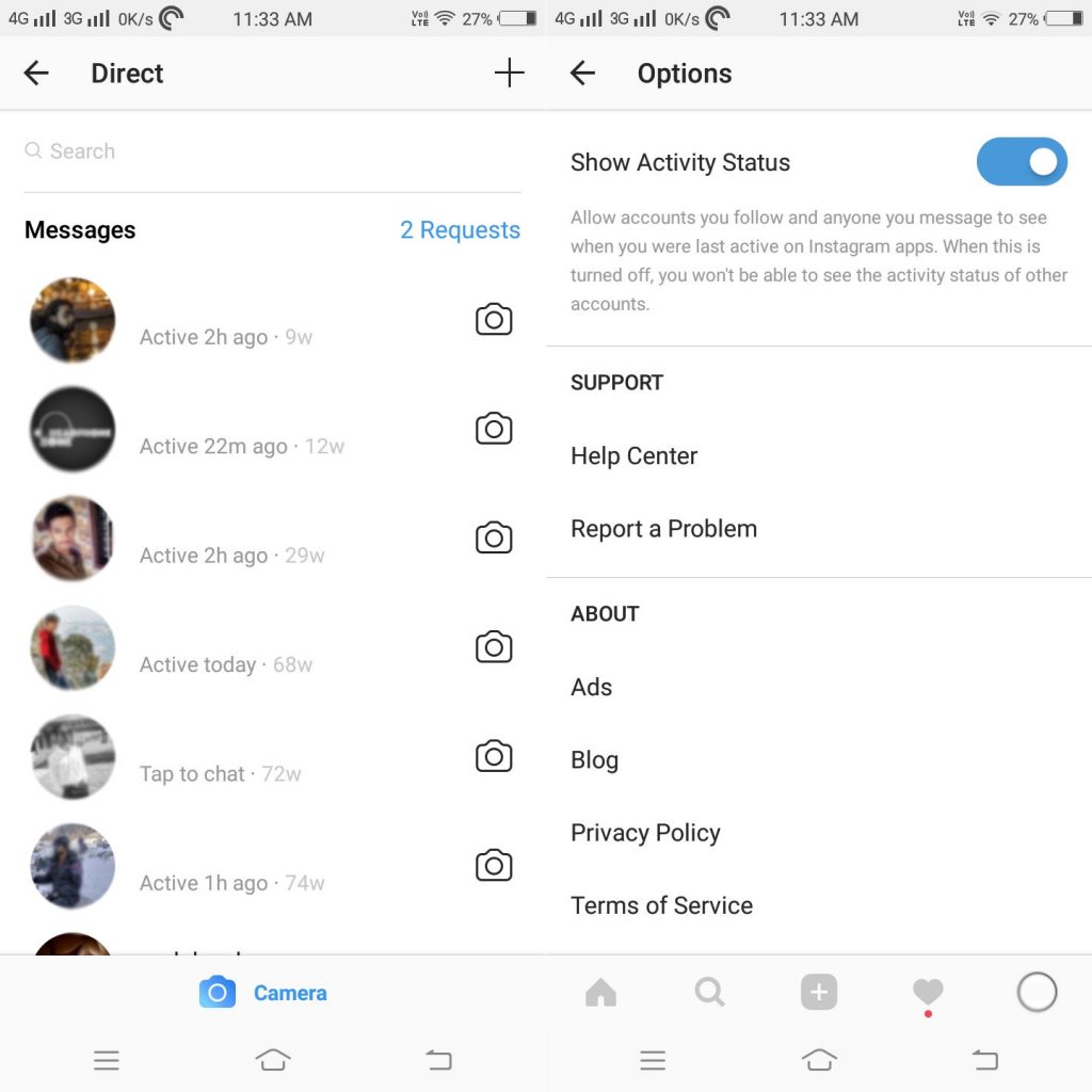 Instagram ‘Show Activity Status’ lets you see when a user was last active