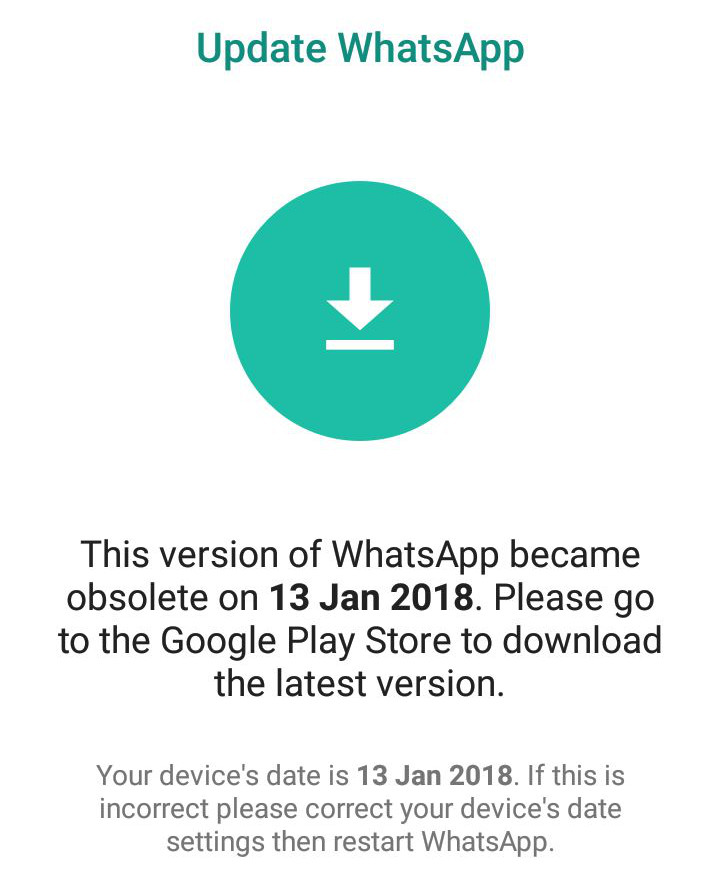 whatsapp error iphone