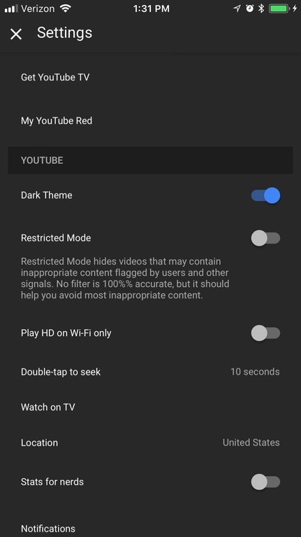 YouTube Dark Mode