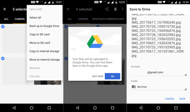 google drive backup files