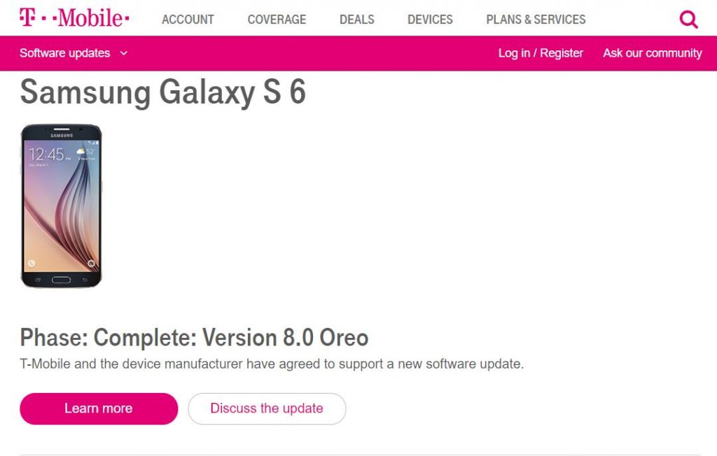 Samsung Galaxy S6 Oreo