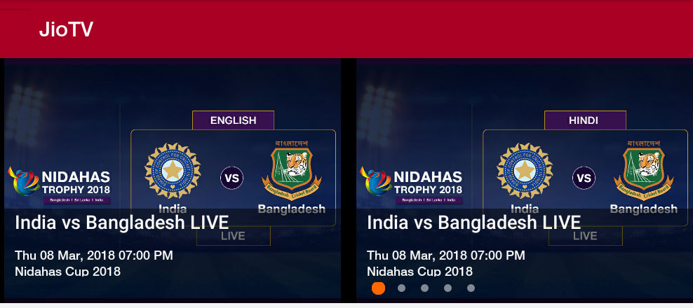 Jio tv online cricket