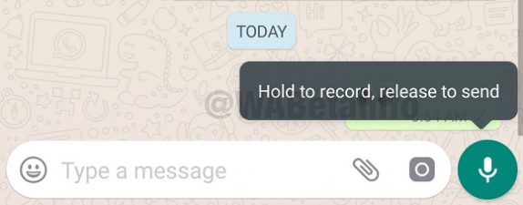 WhatsApp tooltip UI