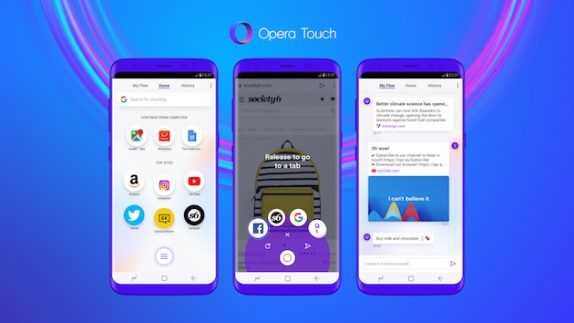 Opera Touch mobile browser with easier one-handed usage, new PC browser ...