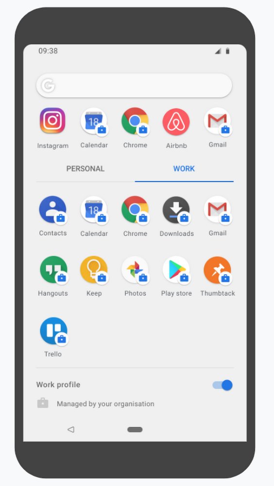 Google Android P work profile