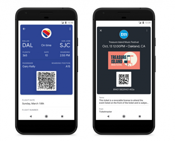 Google Pay save ticket