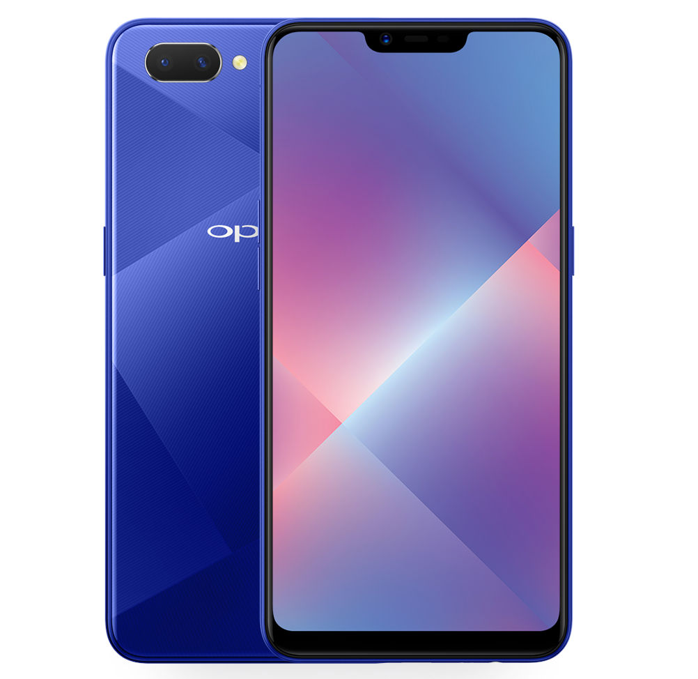 OPPO A5 with 6.2-inch 19:9 FullView display, dual rear cameras, Android