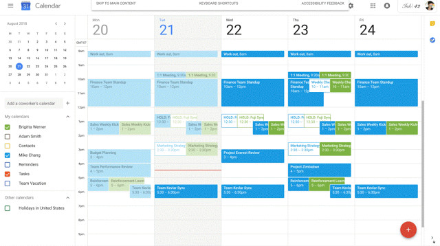 Google Calendar Docs and Sheets get Gmail like sidebar for quick