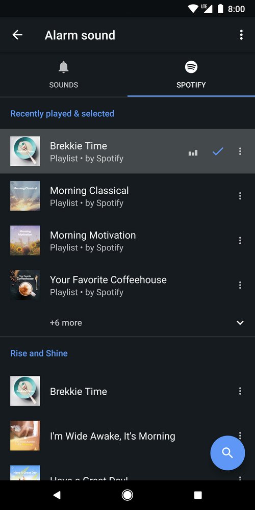 Google Clock app now lets you set music on Spotify as default alarm sounds