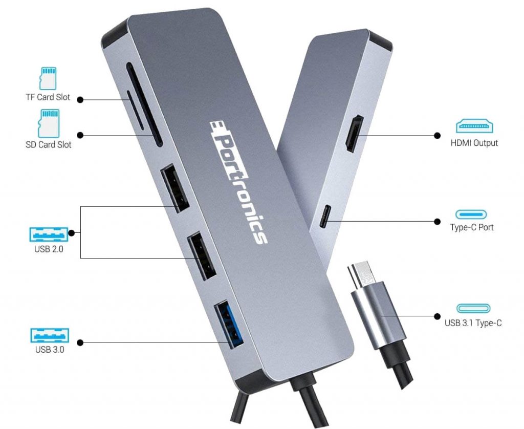 Buy Potronics Mport 7 Type C USB hub with 7 USB ports for PC or Laptop