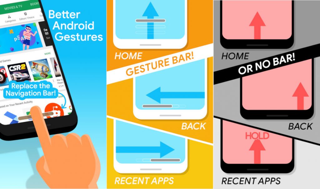 Get Android Pie-like Navigation gestures on any device