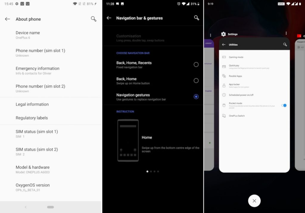 OnePlus 6 OxygenOS Open Beta 1 1024x717