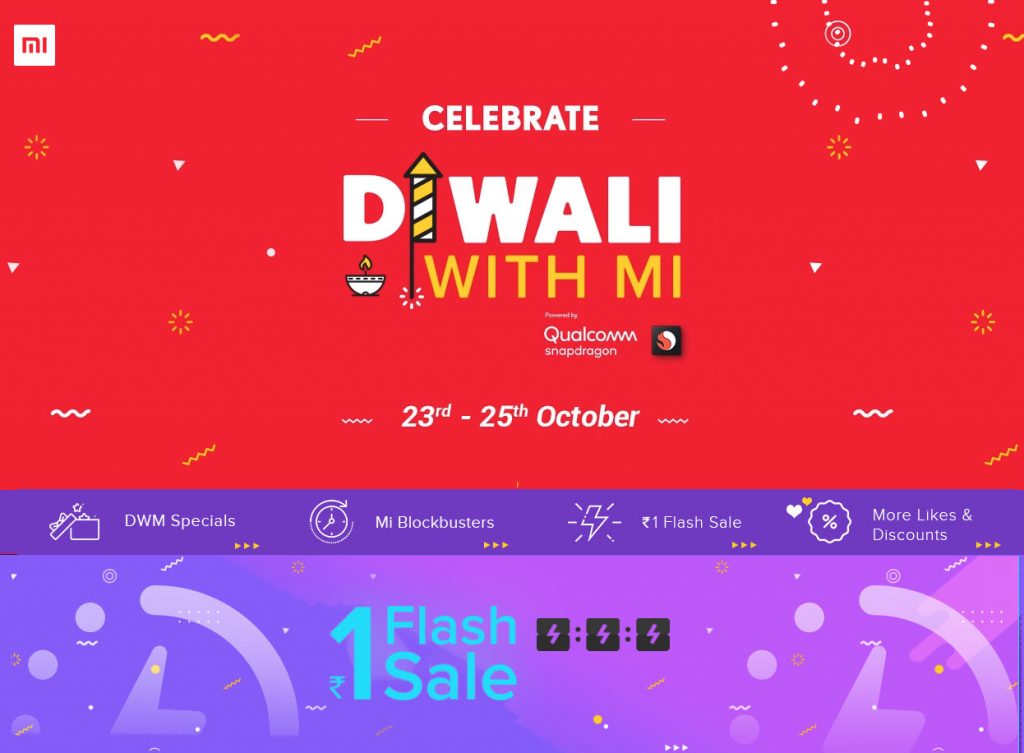 Xiaomi Diwali with Mi sale from October 23 to 25 – Discounts on POCO F1, Redmi Note 5 Pro, Re. 1 flash sale, Cashback and more