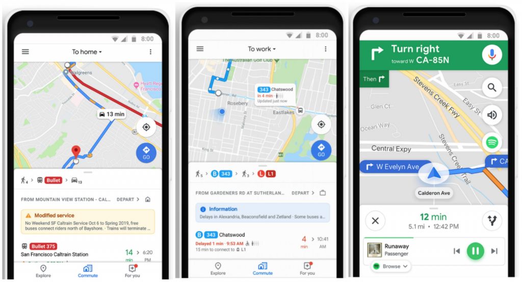 Google Maps update brings real-time public transport updates, Spotify