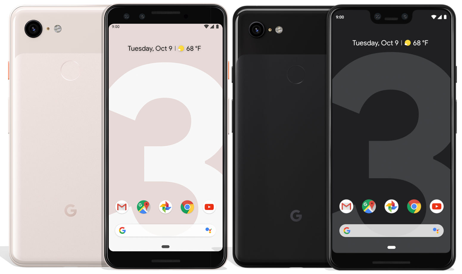 Google Pixel 3 and Pixel 3 XL with 5.5-inch FHD+ and 6.3-inch QHD+