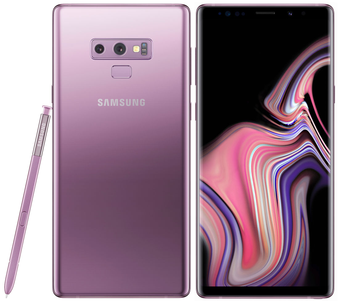 Samsung Galaxy Note9 Lavender Purple and Galaxy S9+ Burgundy Red