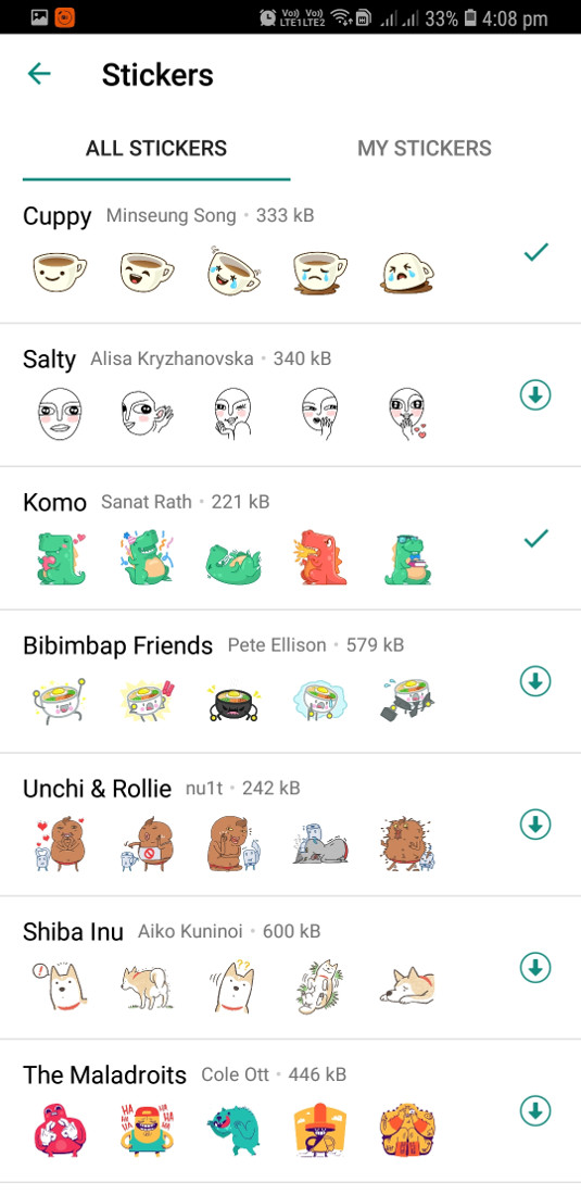 WhatsApp Stickers finally starts rolling out Update