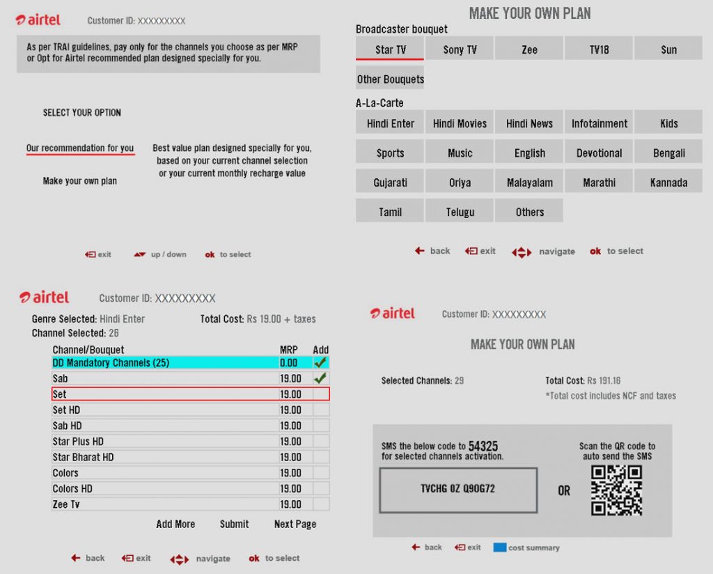 airtel dth plans