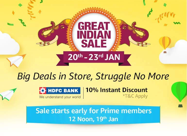 Amazon Great Indian Sale scheduled from Jan 20 to 23 – up to 60% off on electronics, No cost EMI, exchange offers and more